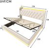 Polsterbett 180x200 cm mit hydraulischem Bettkasten, 360° LED-Rundumbeleuchtung und USB Typ‑C, PU weiß Bild 3