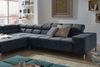 KAWOLA Sofa NELSON Ecksofa Velvet schwarz Recamiere links mit motorischem Sitzvorzug 85 x 216 x 321 cm Bild 2