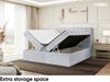 MEBLINI Boxspringbett LUKAS 200x220 cm mit Bettkasten - H4/Hellgrau Samt Polsterbett - Doppelbett mit Topper & Taschenfederkern-Matratze Bild 5