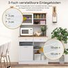 COSTWAY Küchenbuffet für 38L Mülleimer mit Arbeitsplatte, Hochschrank weiß Bild 2