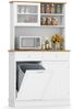 COSTWAY Küchenbuffet für 38L Mülleimer mit Arbeitsplatte, Hochschrank weiß Bild 4