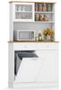 COSTWAY Küchenbuffet für 38L Mülleimer mit Arbeitsplatte, Hochschrank weiß Bild 5