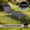 BigDean Sonnenliege klappbar mit Kopfkissen extra hoch dunkelgrau 150 kg belastbar - hochwertige Gartenliege für Balkon, Garten & Strand Bild 2