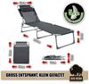 BigDean Sonnenliege klappbar mit Kopfkissen extra hoch dunkelgrau 150 kg belastbar - hochwertige Gartenliege für Balkon, Garten & Strand Bild 3