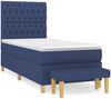 vidaXL Boxspringbett mit Matratze Blau 90x200 cm Stoff 3137371 Bild 2