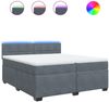 vidaXL Boxspringbett mit Matratze Dunkelgrau 200x200 cm Samt 3288703 Bild 2