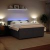 vidaXL Boxspringbett mit Matratze Dunkelgrau 200x200 cm Samt 3288703 Bild 4