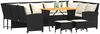 vidaXL 4-tlg. Garten-Sofagarnitur mit Kissen Schwarz Poly Rattan 3365338 Bild 4