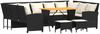 vidaXL 4-tlg. Garten-Sofagarnitur mit Kissen Schwarz Poly Rattan 3365338 Bild 2