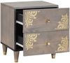 vidaXL Nachttisch 2 pcs Grau 40 x 33 x 46 cm Massivholz Mango 4018771 Bild 3