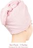 HAMMETEX Turban-Handtuch 2er Set Haarturban Damen, 100% Baumwolle, Flauschig & Schnelltrocknend, Frottier (Set, 2-St), Uni-Farben, weich Bild 3