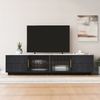 Merax 160m TV Stand für 70" TV - marmorierte Tischplatte, Kabelmanagement, Schubladen mit Push-to-Open-Funktion Grau Bild 5