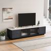 Merax 160m TV Stand für 70" TV - marmorierte Tischplatte, Kabelmanagement, Schubladen mit Push-to-Open-Funktion Grau Bild 3