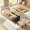 Esstisch aus MDF mit Auszug & Stauraum, 110-140 x 80 x 75 cm, Schwarz/Natur Bild 5
