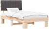 vidaXL Bettgestell mit gepolstertem Kopfteil Dunkelgrau 100 x 200 cm 877510 Bild 2