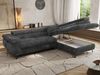 MKS Möbel 'Pablo L-Form' Ecksofa mit Schlaffunktion, verstellbare Kopfstützen, Dunkelgrau, Cordstoff, Visco Topper, Rechts Bild 3