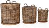 LebensWohnArt Dekokorb Dickes CL Rattan Korb CESTINO braun ca.D40cm Teakbodenplatte Bild 4