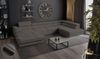 Goldstoff Wohnlandschaft mit Schlaffunktion, Couch für Wohnzimmer - Schlafsofa - Eckcouch, VENUS - Sofa U Form, Ecksofa mit Schlaffunktion und Bettkasten in grau Bild 2