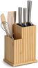 ZELLER 25678 Messerblock mit Borsteneinsatz und Utensilienhalter, Bambus/Kunststoff, ca. 17,2 x 12,5 x 23,3 cm Bild 2