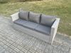 Fimous Rattan Gartenmöbel Set mit Sofa; Höhe verstellbar Esstisch und Hocker;Sessel;Outdoor Terrassen Essgruppe 5-teilige Sitzgruppe Helles Grau Bild 5
