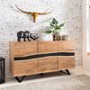 Wohnling 'SATARA' Sideboard, Massiv-Holz Akazie Natur Baumkante, 148 x 85 x 43 cm Bild 3
