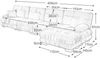 Modulares Ecksofa 81cm×406cm×145cm mit beweglichem Ottoman – Chenille in Rosa, Cloud-Look mit weichen Armlehnen Bild 2