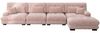 Modulares Ecksofa 81cm×406cm×145cm mit beweglichem Ottoman – Chenille in Rosa, Cloud-Look mit weichen Armlehnen Bild 5