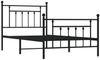 vidaXL Bettgestell mit Kopf- und Fußteil Metall Schwarz 100x190 cm 353549 Bild 3