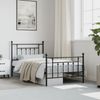 vidaXL Bettgestell mit Kopf- und Fußteil Metall Schwarz 100x190 cm 353549 Bild 4