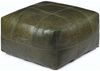 Pouf Anneta aus Leder 60x60 cm, Olive-Grün Bild 4
