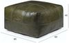 Pouf Anneta aus Leder 60x60 cm, Olive-Grün Bild 3