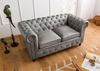 Sofa 2-Sitzer Echtleder 158x82x75 grau CHESTERFIELD #202 Bild 3