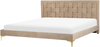 Bett mit Lattenrost LIMOUX 180 x 200 cm Samtstoff Taupe Bild 1