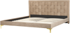 Bett mit Lattenrost LIMOUX 180 x 200 cm Samtstoff Taupe Bild 4