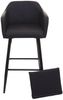 2er-Set Barhocker HWC-H93, Barstuhl Tresenhocker, Fußablage Metall ~ Kunstleder schwarz Bild 2