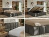 Doppelbett mit Gasdruckfeder, Polsterbett NIRA CLASSIC Holzlattenrost Bett mit Stauraum, gepolstertes Kopfteil Bettkasten Pocket Matratze - 140 x 200 cm - Dunkelgrau Velvet - VIRE LUX Bild 2