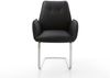 Freischwinger Zoa-Flex Echt-Leder Schwarz Freischwinger flach Edelstahl Taschenfederkern Bild 2