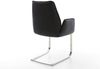 Freischwinger Zoa-Flex Echt-Leder Schwarz Freischwinger flach Edelstahl Taschenfederkern Bild 5