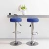 Barhocker KENTR höhenverstellbar 2er Set Blau Stoff | Barstühle drehbar Küchenhocker Thekenhocker für Küche Hausbar Bild 3