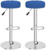 Barhocker KENTR höhenverstellbar 2er Set Blau Stoff | Barstühle drehbar Küchenhocker Thekenhocker für Küche Hausbar Bild 2