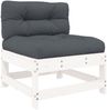 vidaXL 10-tlg. Garten-Lounge-Set mit Kissen Weiß Massivholz 3186082 Bild 4