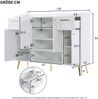 Merax Schuhschrank, Schuhregal mit 2 Schubladen und 4 Türen, Metallfüße, Maße: B130/W37/H100, weiß Bild 4