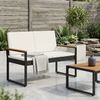 vidaXL Bank Outdoor Schwarz und Cremeweiß 107 x 61 x 80 cm Poly-Rattan 42025337 Bild 3