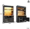 Flieks Küchenbuffet mit LED-Beleuchtung, Gläserhalter und Ablagen (1-St, 107 x 43 x 184 cm) Hochschrank Küchenschrank Buffetschrank mit Stauraum Schwarz Bild 4