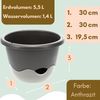 Blumentopf Hängend Blumenampel Außen Hängend Hängetopf Für Pflanzen Hängepflanzen Topf Hängeampel Hängender Blumentopf Mit Kette Wasserspeicher 30 Anthrazit Bild 2