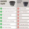 Blumentopf Hängend Blumenampel Außen Hängend Hängetopf Für Pflanzen Hängepflanzen Topf Hängeampel Hängender Blumentopf Mit Kette Wasserspeicher 30 Anthrazit Bild 3