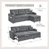 Schlafsofa 212,5x136x86 cm in Carbon Gray aus Cordstoff mit Stauraum, USB-C und ausziehbarem Bett Bild 5