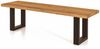 Sitzbank Leeds aus Wildeiche massiv 200x45x45 mit Metallfußgestell in Schwarz Bild 1