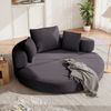 Flieks Modulares 2-in-1 Bodensofa & Bett – rundes Lounge, Multifunktionales Boneless Klappsofabett mit 3 Kissen, Cord, Schwarz Bild 3