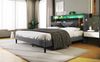 Polsterbett 160×200 cm mit Stauraum-Kopfteil, LED & USB/Steckdosen, Grau Bild 2